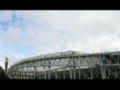 La arquitectura del techo de un estadio.