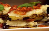 Emeril Green: Eggplant Tomato and Skordalia Stacks